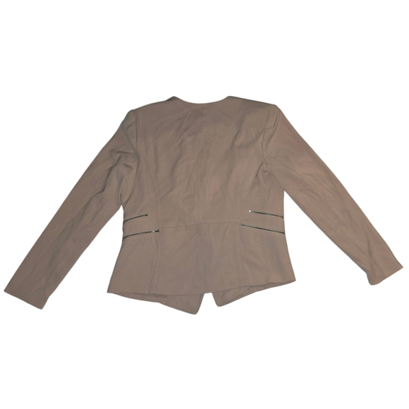 NWT VTG Women's Cache Blazer, SZ 14, Blush Pink Gold Zipper Detail - Picture 5 of 7